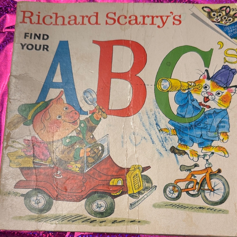 Richard Scarry Find Your ABC's - Colorful Kids Picture Book 1973